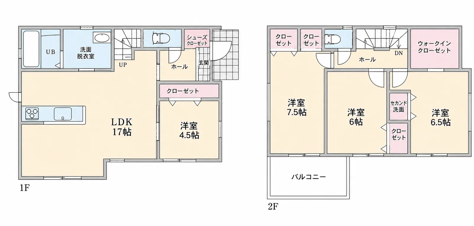 横浜市青葉区奈良町 新築建売住宅 2号棟の間取り図
