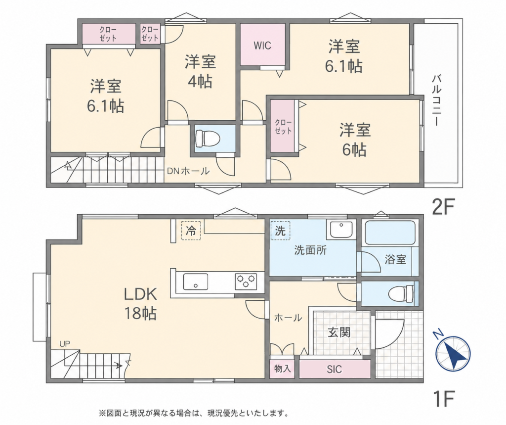 横浜市青葉区奈良町 新築戸建 B号棟の間取り図